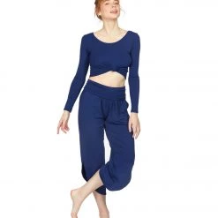 Onzie Long Sleeve Knot Crop Thunder CLOTHING