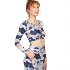 CLOTHING Onzie Long Sleeve Knot Crop Nomad Blossom
