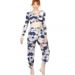 CLOTHING Onzie Long Sleeve Knot Crop Nomad Blossom