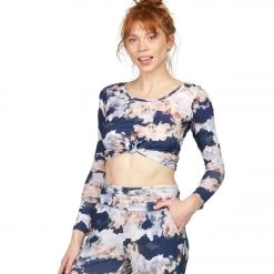 CLOTHING Onzie Long Sleeve Knot Crop Nomad Blossom