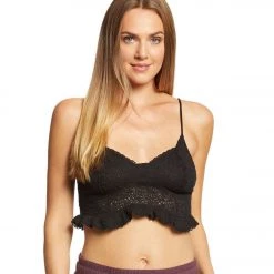 Free People Movement Fleur De Lys Crop Cami Black