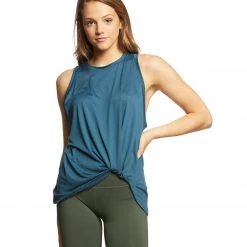 DYI Knot So Fast Workout Tank Teal CLOTHING