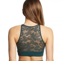 CLOTHING DYI High Compression Lace Mesh Bra Forest