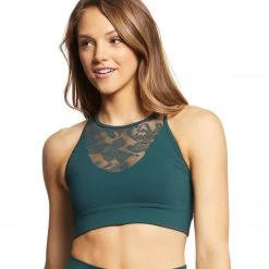 CLOTHING DYI High Compression Lace Mesh Bra Forest
