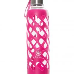 Gaiam Wild Berry Sure Grip Glass Water Bottle 20oz Wild Berry ACCESSORIES