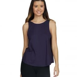 Everyday Yoga Deep V Back Tank Navy CLOTHING
