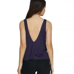 Everyday Yoga Deep V Back Tank Navy CLOTHING