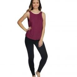 Everyday Yoga Deep V Back Tank Merlot