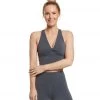 CLOTHING Beyond Yoga Twist Around Racerback Cropped Yoga Tank Charcoal Heather Gray