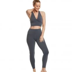 CLOTHING Beyond Yoga Twist Around Racerback Cropped Yoga Tank Charcoal Heather Gray 12 CLOTHING Beyond Yoga Twist Around Racerback Cropped Yoga Tank Charcoal Heather Gray