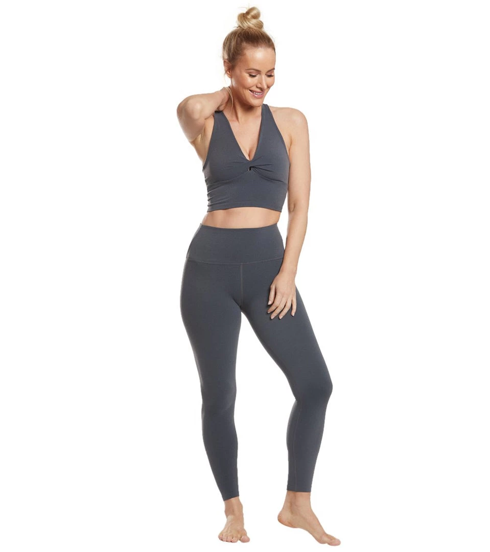 CLOTHING Beyond Yoga Twist Around Racerback Cropped Yoga Tank Charcoal Heather Gray 6 CLOTHING Beyond Yoga Twist Around Racerback Cropped Yoga Tank Charcoal Heather Gray