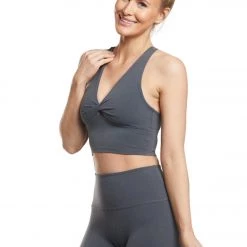 CLOTHING Beyond Yoga Twist Around Racerback Cropped Yoga Tank Charcoal Heather Gray 13 CLOTHING Beyond Yoga Twist Around Racerback Cropped Yoga Tank Charcoal Heather Gray