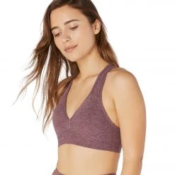 Beyond Yoga Spacedye Lift Your Spirits Yoga Sports Bra Deep Blush/Wild Orchid