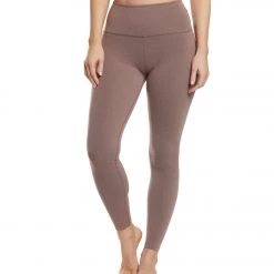 Beyond Yoga Plush High Waisted 7/8 Yoga Leggings Pink Lei Heather