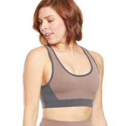 Beyond Yoga Next Colorblock Yoga Sports Bra Pink Lei/Charcoal Gray Heather
