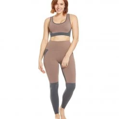 Beyond Yoga Next Colorblock Yoga Sports Bra Pink Lei/Charcoal Gray Heather