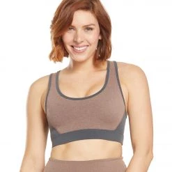 Beyond Yoga Next Colorblock Yoga Sports Bra Pink Lei/Charcoal Gray Heather