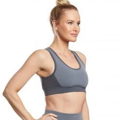 Beyond Yoga Next Colorblock Yoga Sports Bra Mid Gray/Charcoal Gray Heather