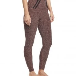 Beyond Yoga Stripe Down High Waisted 7/8 Yoga Leggings Black/Pink Lei CLOTHING