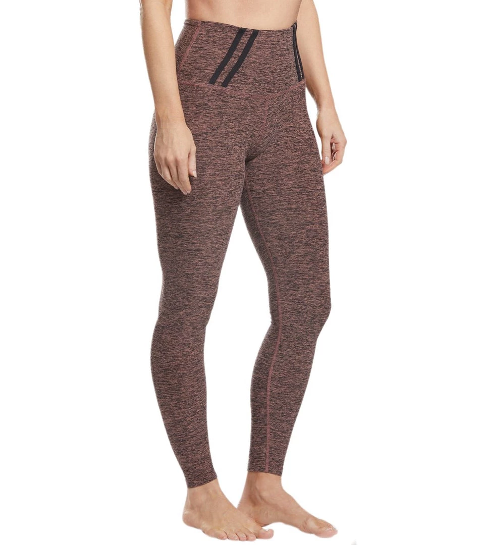 Beyond Yoga Stripe Down High Waisted 7/8 Yoga Leggings Black/Pink Lei CLOTHING 4 Beyond Yoga Stripe Down High Waisted 7/8 Yoga Leggings Black/Pink Lei CLOTHING