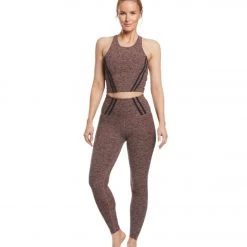 Beyond Yoga Stripe Down High Waisted 7/8 Yoga Leggings Black/Pink Lei CLOTHING 12 Beyond Yoga Stripe Down High Waisted 7/8 Yoga Leggings Black/Pink Lei CLOTHING