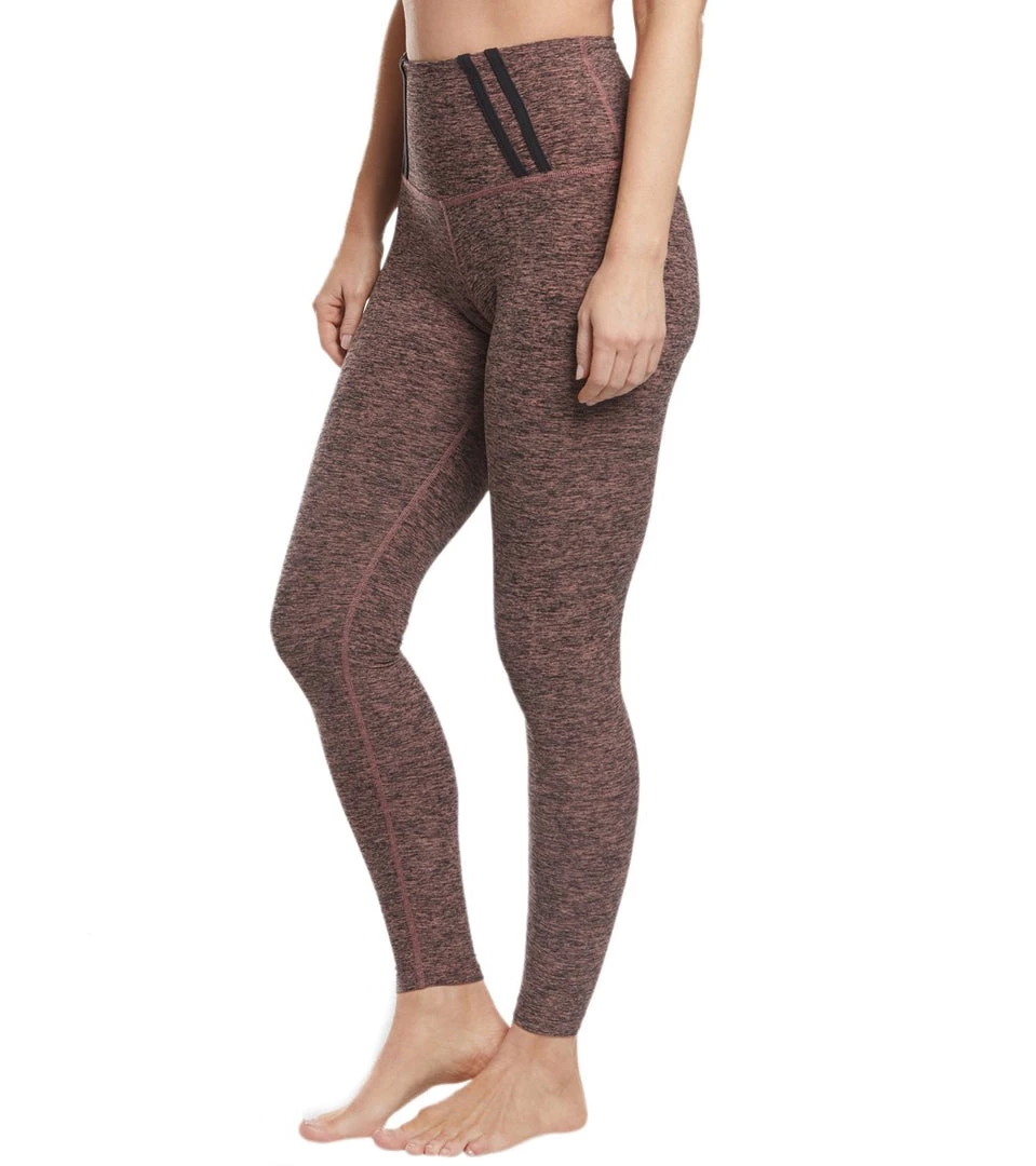 Beyond Yoga Stripe Down High Waisted 7/8 Yoga Leggings Black/Pink Lei CLOTHING 7 Beyond Yoga Stripe Down High Waisted 7/8 Yoga Leggings Black/Pink Lei CLOTHING