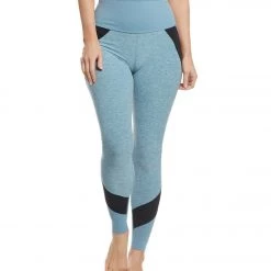 Beyond Yoga Colorblocked High Waisted Long Yoga Leggings Blue Crush Triple Block