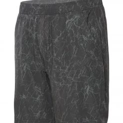 PrAna Men's Heiro 8" Inseam Yoga Shorts Charcoal Marble Print