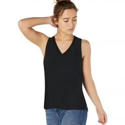 Beyond Yoga All About It Split Back Yoga Tank Darkest Night