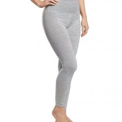 CLOTHING Beyond Yoga True To Stripe High Waisted Long Yoga Leggings White Heather Surf Stripe