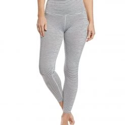 CLOTHING Beyond Yoga True To Stripe High Waisted Long Yoga Leggings White Heather Surf Stripe