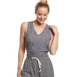 Beyond Yoga All About It Split Back Yoga Tank Black/White CLOTHING