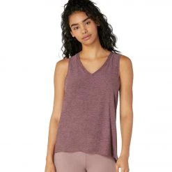 CLOTHING Beyond Yoga All About It Split Back Yoga Tank Deep Blush/Wild Orchid