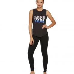 Spiritual Gangster Love Over Muscle Tank Vintage Black CLOTHING