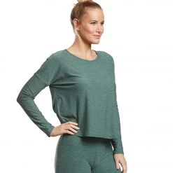 CLOTHING Beyond Yoga Featherweight Morning Light Cropped Pullover Aloha Green/Dark Tropic 10 CLOTHING Beyond Yoga Featherweight Morning Light Cropped Pullover Aloha Green/Dark Tropic