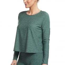 CLOTHING Beyond Yoga Featherweight Morning Light Cropped Pullover Aloha Green/Dark Tropic 13 CLOTHING Beyond Yoga Featherweight Morning Light Cropped Pullover Aloha Green/Dark Tropic