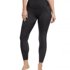CLOTHING Beyond Yoga True To Stripe High Waisted 7/8 Yoga Leggings Black Heather Surf Stripe