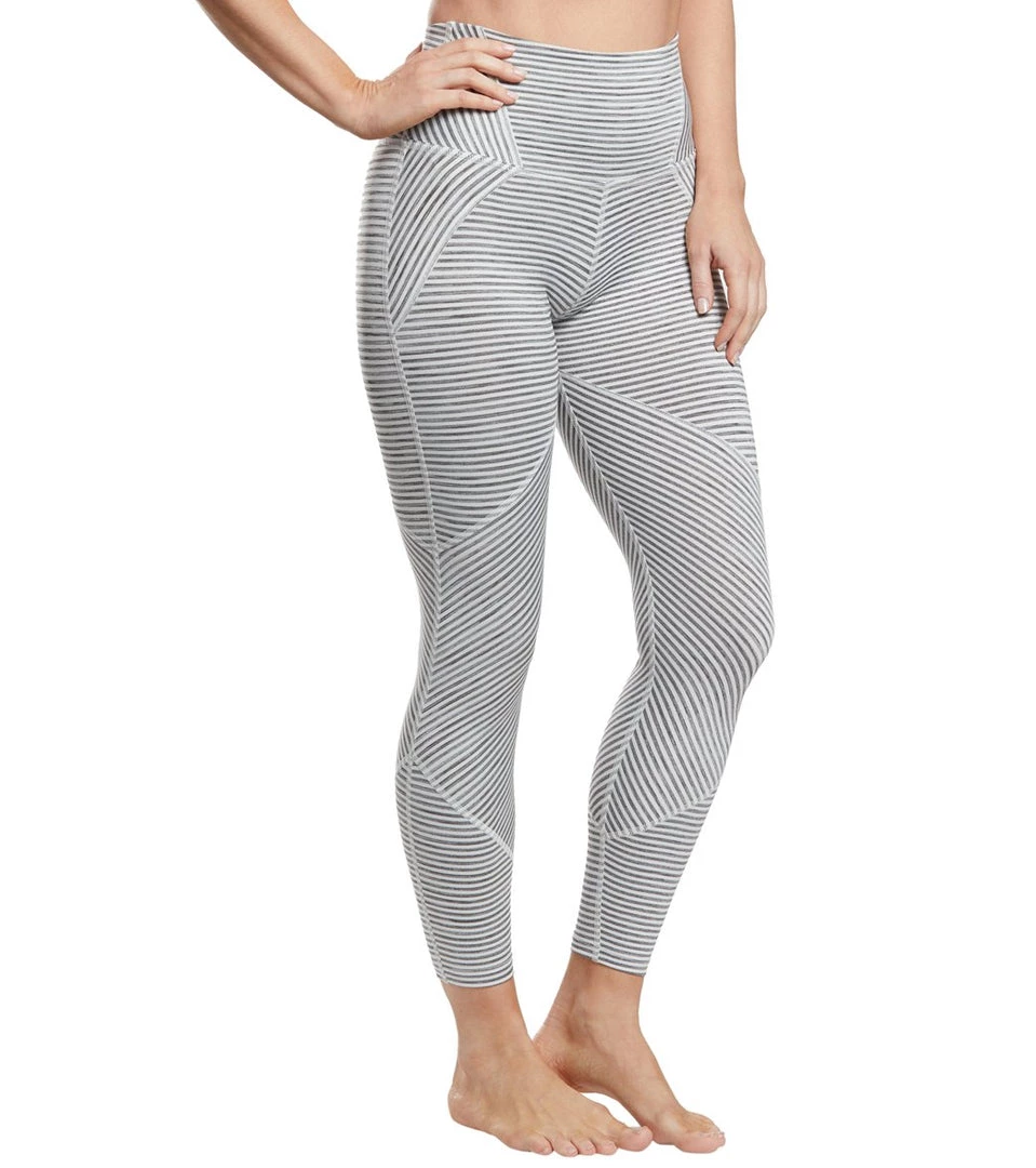 Beyond Yoga True To Stripe High Waisted 7/8 Yoga Leggings White Heather Surf Stripe CLOTHING 3 Beyond Yoga True To Stripe High Waisted 7/8 Yoga Leggings White Heather Surf Stripe CLOTHING