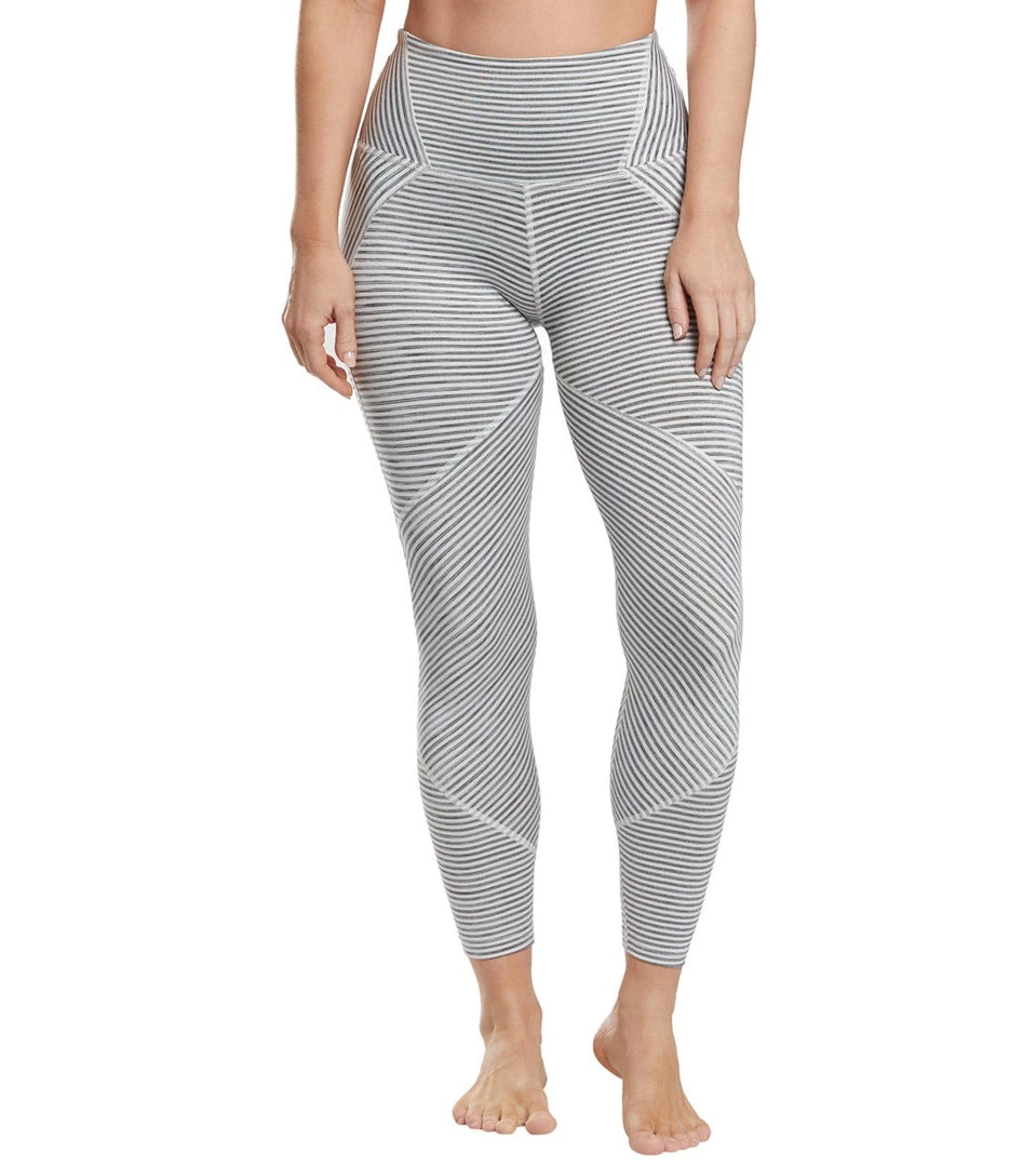 Beyond Yoga True To Stripe High Waisted 7/8 Yoga Leggings White Heather Surf Stripe CLOTHING 4 Beyond Yoga True To Stripe High Waisted 7/8 Yoga Leggings White Heather Surf Stripe CLOTHING