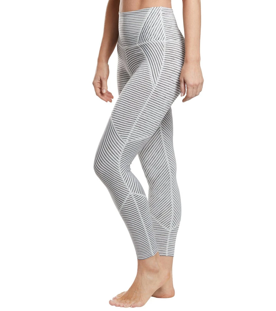 Beyond Yoga True To Stripe High Waisted 7/8 Yoga Leggings White Heather Surf Stripe CLOTHING 7 Beyond Yoga True To Stripe High Waisted 7/8 Yoga Leggings White Heather Surf Stripe CLOTHING