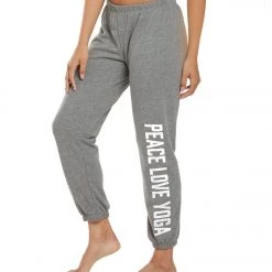 Spiritual Gangster Peace Perfect Sweatpants Medium Heather Grey Yoga Joggers & Sweatpants
