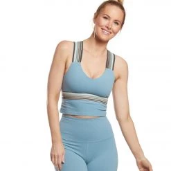 Beyond Yoga Get Your Filament Cropped Yoga Tank Blue Crush