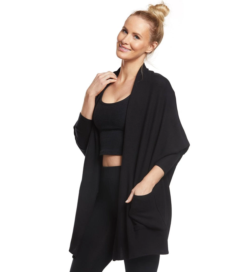 CLOTHING Beyond Yoga Brushed Up Easy Rider Origami Cardigan Black 7 CLOTHING Beyond Yoga Brushed Up Easy Rider Origami Cardigan Black