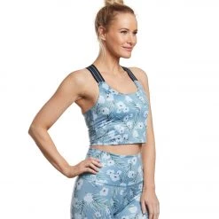 CLOTHING Beyond Yoga Lux Stripe Hype Cropped Yoga Tank Sky Blossoms