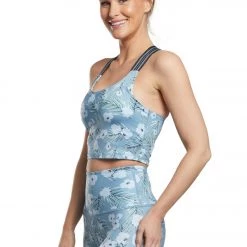 CLOTHING Beyond Yoga Lux Stripe Hype Cropped Yoga Tank Sky Blossoms