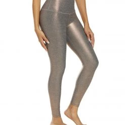 CLOTHING Beyond Yoga Dusted High Waisted 7/8 Yoga Leggings Black/White Rose Gold Dusted 10 CLOTHING Beyond Yoga Dusted High Waisted 7/8 Yoga Leggings Black/White Rose Gold Dusted