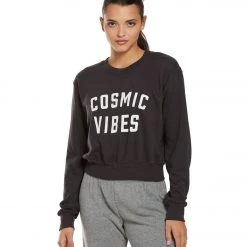 CLOTHING Spiritual Gangster Cosmic Crop Crew Sweatshirt
