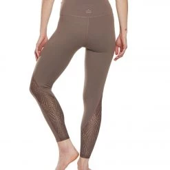 CLOTHING Beyond Yoga Mesh In Line High Waisted 7/8 Yoga Leggings Terra Leather