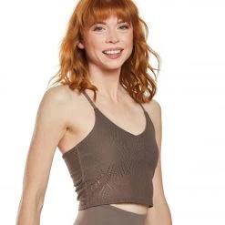 CLOTHING Beyond Yoga Mesh In Line Cropped Yoga Tank Terra Leather 9 CLOTHING Beyond Yoga Mesh In Line Cropped Yoga Tank Terra Leather