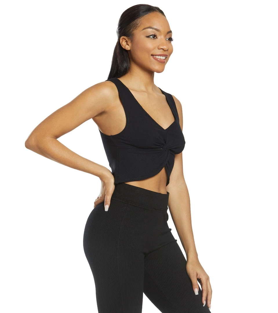 Women Free People New Moon Ribbed Top Black 4 Women Free People New Moon Ribbed Top Black